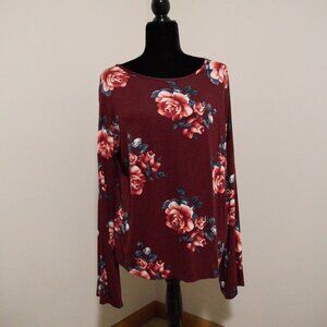 Floral Cranberry Long Sleeves